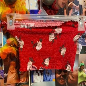 garage tube top xs red